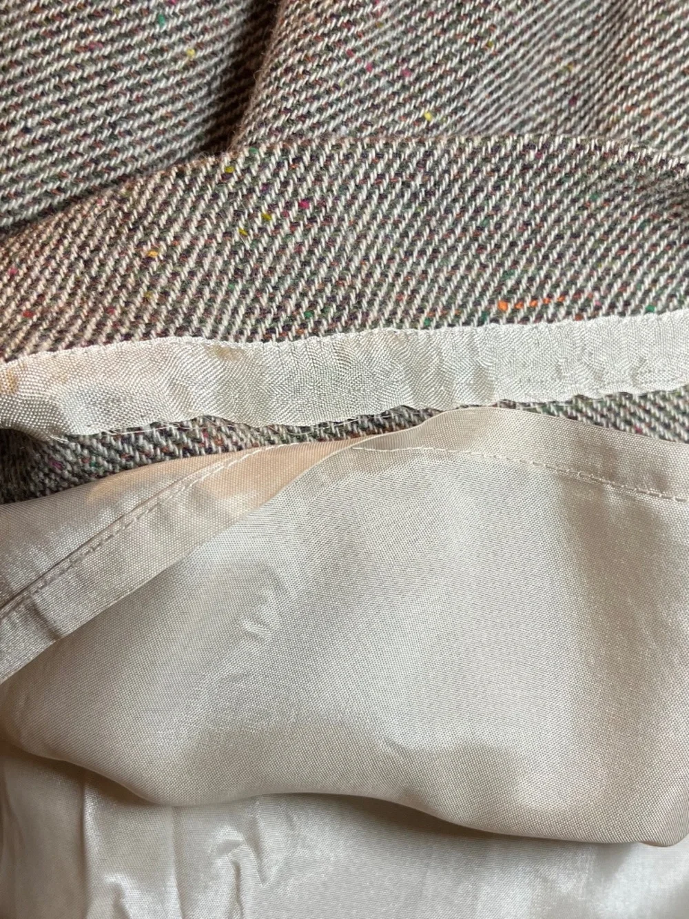 J. Crew Diagonal Twill Tweed Wool Blend Skirt Donegal Flecking Size 2